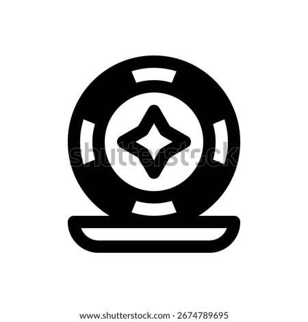Moral compass. Outlined stroke vector icon with black-filled details.