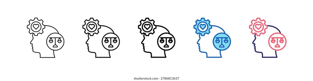 Moral Principles Icon In 5 Different Styles Set Collection.