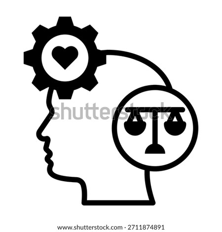 Moral Principles Icon Mixed Style Vector Illustration