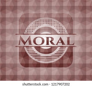 Moral red geometric emblem. Seamless.