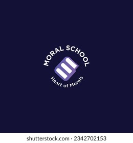 Moral school logo, book logo design, education logo design 