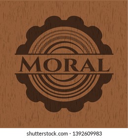 Moral wood emblem. Retro. Vector Illustration.
