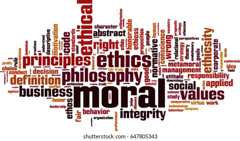 Moral word cloud concept. Vector illustration