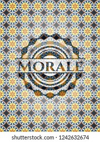 Morale arabic badge background. Arabesque decoration.