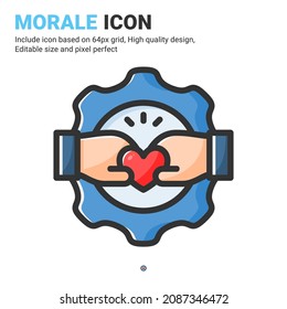 Morale icon vector with outline color style isolated on white background. Vector illustration charity sign symbol icon concept for business, finance, industry, company, apps, web, ui, ux and project