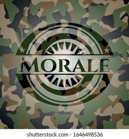 Morale on camo texture. Vector Illustration. Detailed.