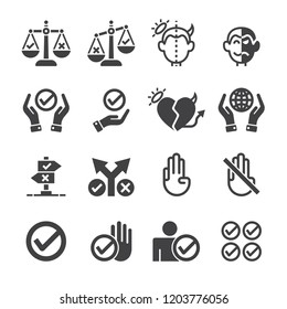 Moral,Fair icon set