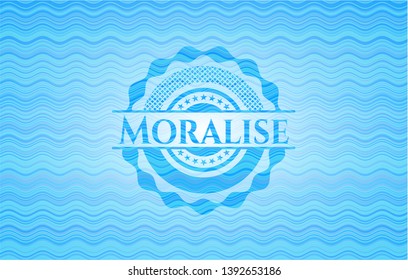 Moralise water wave representation badge background. Vector Illustration. Detailed.