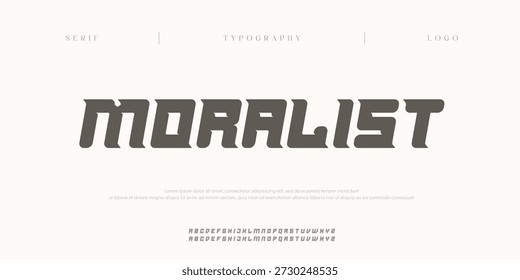 Moralist, Creative digital abstract modern urban alphabet fonts. Typography sport, simple, technology, fashion, digital, future creative logo font. vector illustration
