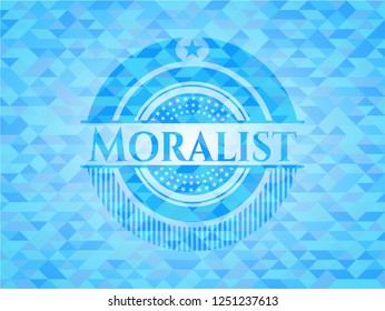 Moralist light blue mosaic emblem