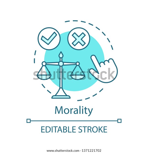 Morality Concept Icon Justice Idea Thin Stock Vector (Royalty Free ...