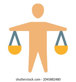 morality fair ethical balance single isolated icon with flat style