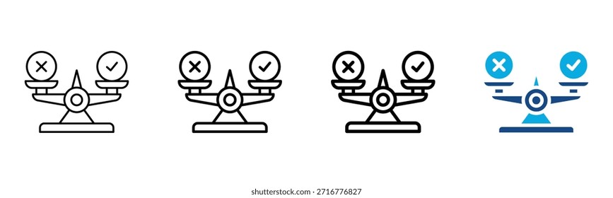 Conjunto de Colección de contorno de estilo diferente de Morality Icon Ilustración vectorial

