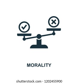 Morality Icon. Monochrome Style Design From Business Ethics Collection. UX And UI. Pixel Perfect Morality Icon. For Web Design, Apps, Software, Printing Usage.