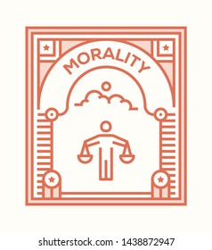 MORALITY AND ILLUSTRATION ICON CONCEPT