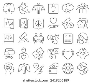 Morality line icons collection. Thin outline icons pack. Vector illustration eps10