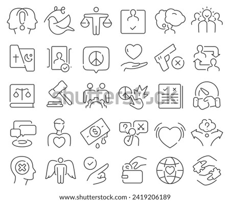 Morality line icons collection. Thin outline icons pack. Vector illustration eps10