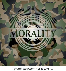 Morality on camouflaged texture. Vector Illustration. Detailed.