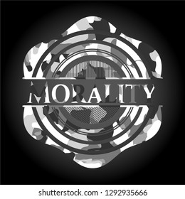 Morality on grey camo pattern
