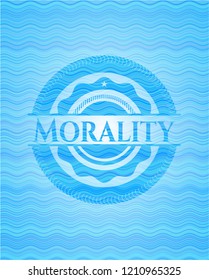 Morality water representation emblem background.
