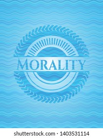 Morality water style emblem. Vector Illustration. Detailed.