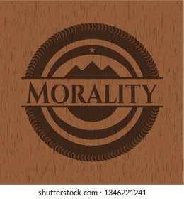 Morality wood emblem. Retro