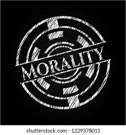 Morality written with chalkboard texture
