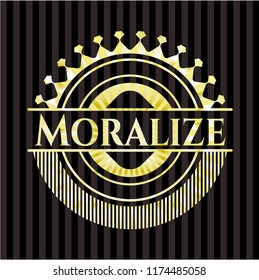 Moralize golden emblem or badge