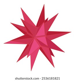 Moravian advent star, Christmas decoration - hand drawn vector illustration.