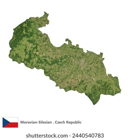 Moravian-Silesian, Region of the Czech Republic Topographic Map (EPS)