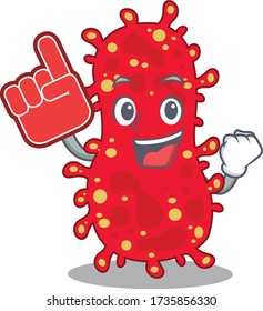 Moraxella presented in cartoon character design with Foam finger