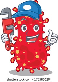 Moraxella Smart Plumber cartoon character design with tool