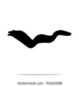 Moray black silhouette aquatic animal. Vector Illustrator.