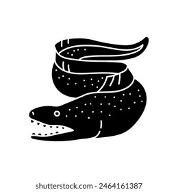 Moray eel black hand drawn icon