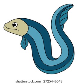 Peces de anguila morena aislados sobre fondo blanco