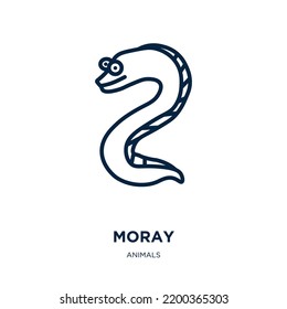 moray icon from animals collection. Thin linear moray, fish, sea outline icon isolated on white background. Line vector moray sign, symbol for web and mobile