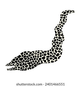 Moray icon, simple drawing of conger eel spotted fish.