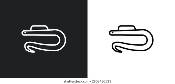 moray outline icon in white and black colors. moray flat vector icon from animals collection for web, mobile apps and ui.