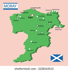 Mapa de la región del vector Moray en Escocia