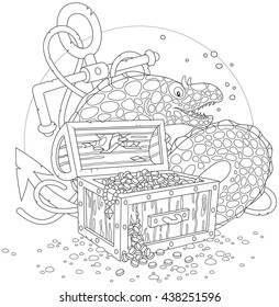 Moray and a treasure chest