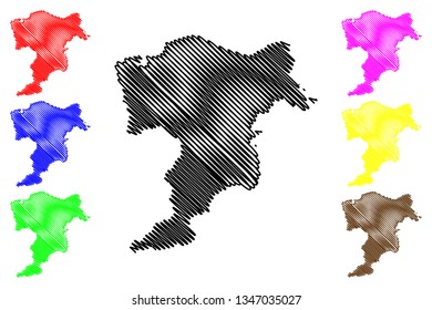 Moray (United Kingdom, Scotland, Local Government In Scotland) Map Vector Illustration, Scribble Sketch Moray Map