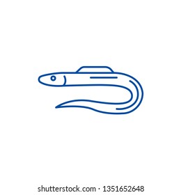 Moray,eel line icon concept. Moray,eel flat vector symbol, sign, outline illustration.