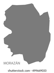 Morazan El Salvador Map grey