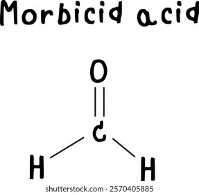 morbicid acid,chemical structure of morbicid acid AHA alpha Hydroxy acid illustration on transparency background