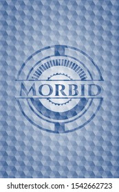 Morbid blue polygonal emblem. Vector Illustration. Detailed.