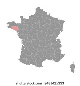 Morbihan department map, administrative division of France. Vector illustration.
