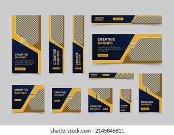 Morden and creative business web banner template design, Vector horizontal and vertical web ads banner design