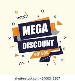 Morden Mega Discount Vector Illustration