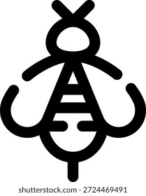 Icono de abeja de trazo redondeado Morden