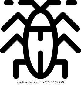 Icono de cucaracha de trazo redondeado Morden